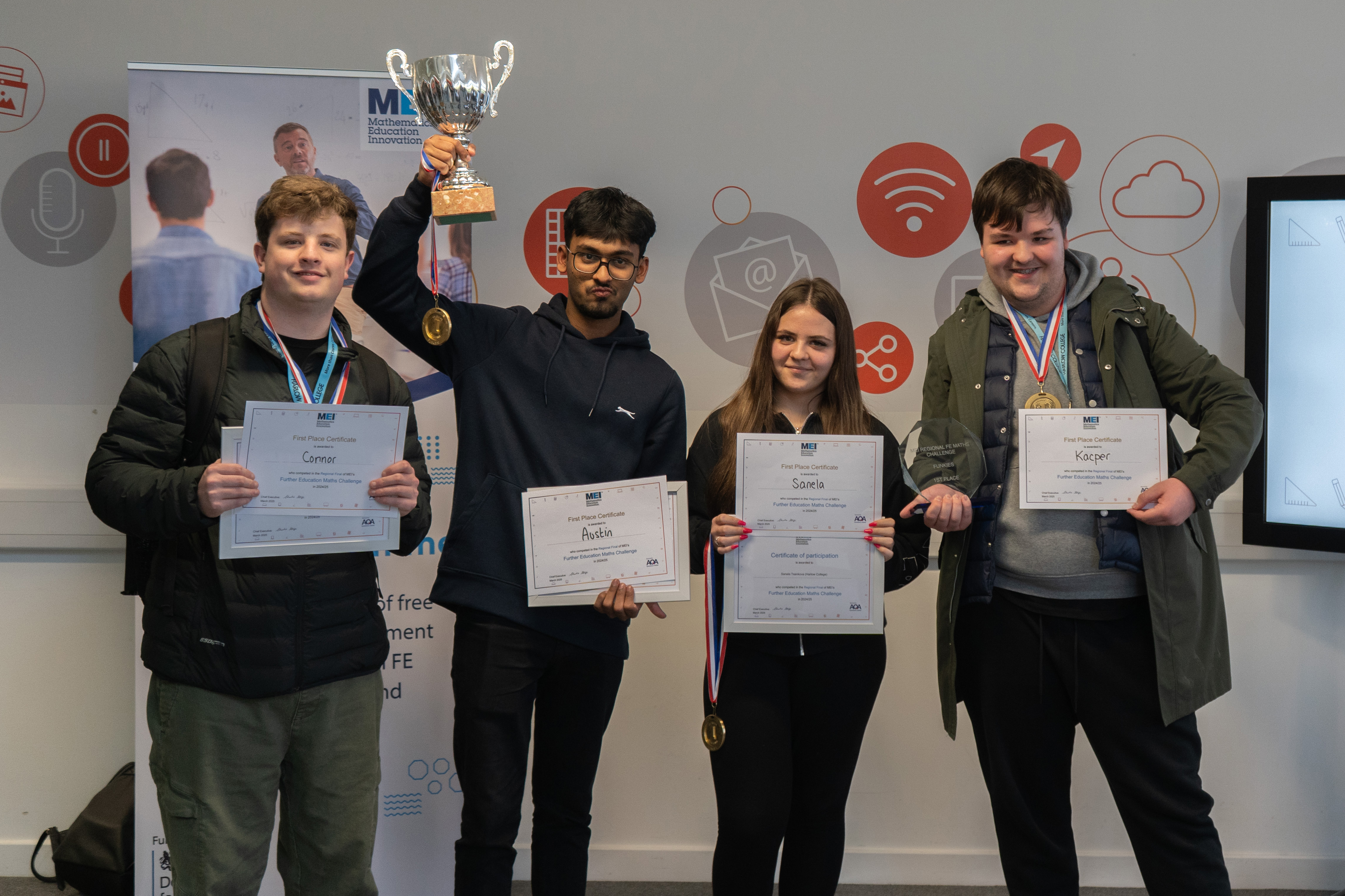 Harlow College winners with Certificates