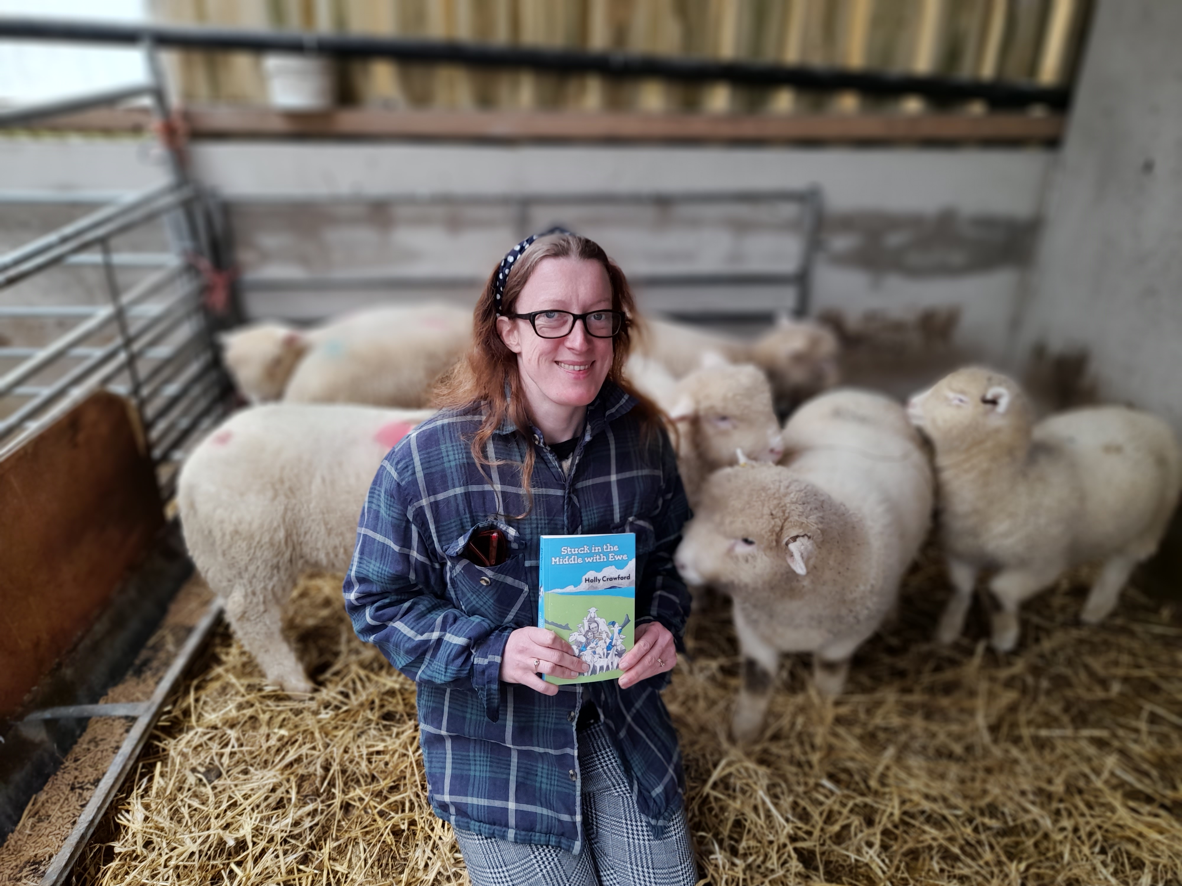 Holly with some of the pet lambs