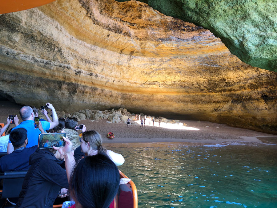 Students in cave