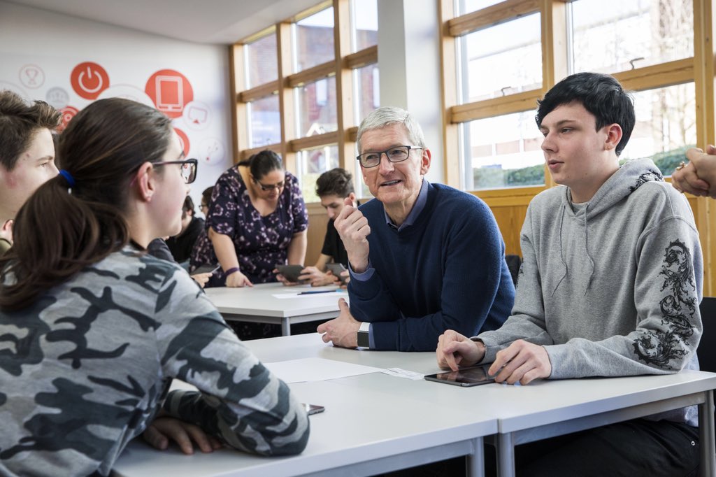 Tim Cook with coders