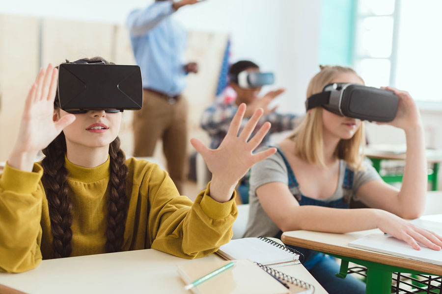 VR headset shot in school smaller